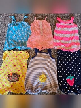 Girls 6 Month Colorful Rompers